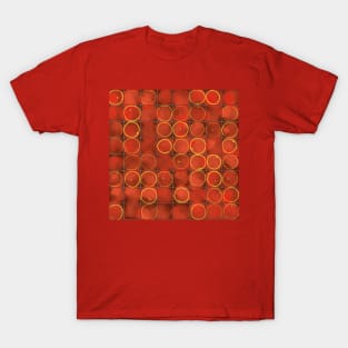 Red apples on braun grid T-Shirt